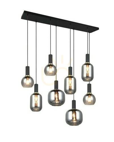 Verifica Lampă suspendată Trio DIVA 319800832, negru mat, 8 × E27, 120 cm