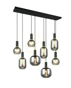 Lampă suspendată Trio DIVA 319800832, negru mat, 8 × E27, 120 cm small 0