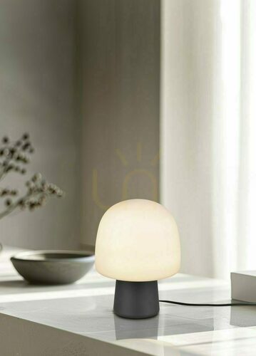 Verifica Lampă de masă Trio STEEN 568200132 – negru mat, sticlă taupe, E14, 27 cm