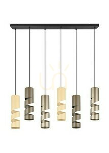 Lampă suspendată Trio STREAM 364000617, 6×GU10, 100 cm, bej și maro-cafea small 3