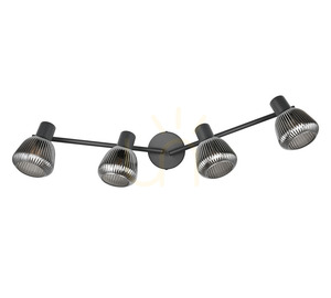 Plafonieră TRIO TARIFA 862800432 – 4×E14, negru mat și sticlă cromată small 7