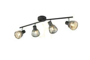 Plafonieră TRIO TARIFA 862800432 – 4×E14, negru mat și sticlă cromată small 1