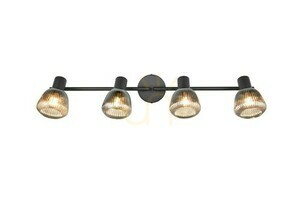 Plafonieră TRIO TARIFA 862800432 – 4×E14, negru mat și sticlă cromată small 2