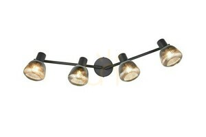 Plafonieră TRIO TARIFA 862800432 – 4×E14, negru mat și sticlă cromată small 3