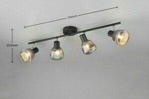 Plafonieră TRIO TARIFA 862800432 – 4×E14, negru mat și sticlă cromată small 6