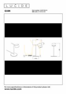 Lampă de masă Lucide GIAN LED gri metalică 8W 800 lm 44517/08/41 small 5