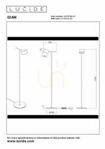 Lampă de podea Lucide GIAN gri LED 8W dimabilă 130 cm 44717/08/41 small 4