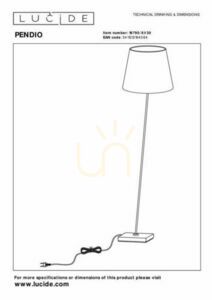 Lampă de podea Lucide PENDIO neagră Japandi E27 19790/81/30 small 6