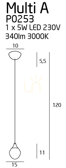 Vedere Lampă suspendată Max Light Multi P0253 albă metal sticlă LED 15 cm Lampă suspendată Max Light Multi P0253 albă metal sticlă LED 15 cm