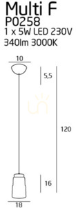 Lampa suspendată Max Light Multi P0258 albă metal sticlă LED 5W 18 cm 1 Lampa suspendată Max Light Multi P0258 albă metal sticlă LED 5W 18 cm small 1