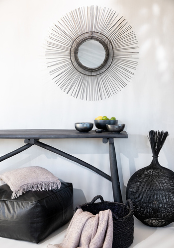 Verifica Lampă suspendată neagră cu aplicații - The Wonton Floor Lamp, E27, Rattan