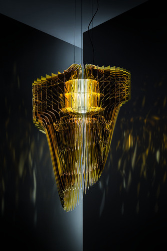 Verifica Lampă cu pandantiv mic Slamp Aria Gold