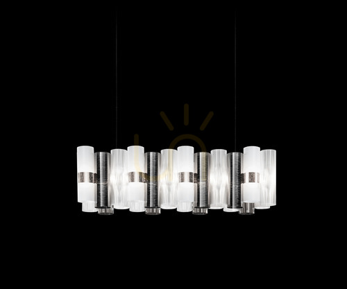 Verifica Slamp La Lollo Suspensie liniară 100 Pewter Lampă suspendată.