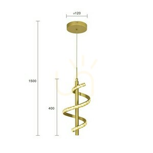 Lampă suspendată spirală Aviano Claret LED 9 W auriu mat 18 cm small 2