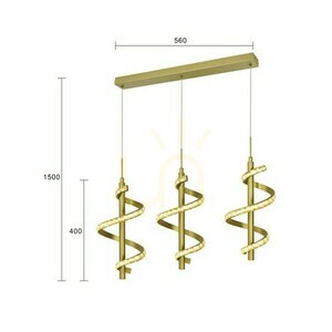 Lampă suspendată LED Aviano CLARET 7209-0315, 3 spirale, auriu mat, 27 W 3000 K small 2