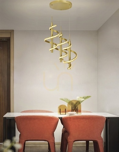Verifica CLARET Lampă suspendată rotundă triplă Spiral cu cristale decorative Aviano