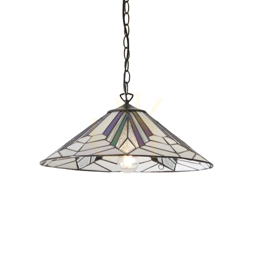 Verifica Pendant Tiffany Interiors Astoria Multicolor Sticlă și Oțel 48 cm 63938