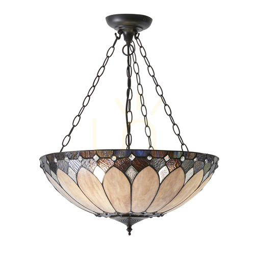 Verifica Brooklyn Tiffany Lampă cu pandantiv Multicolor 63976 Interioare.