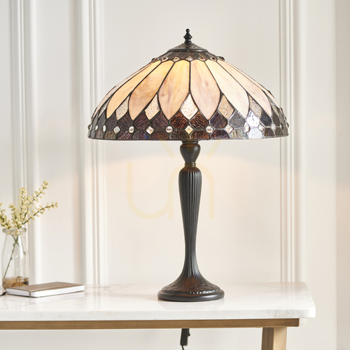 Verifica Lampă de masă Tiffany multicolor Interiors Brooklyn 63982 E27 Ø40 cm