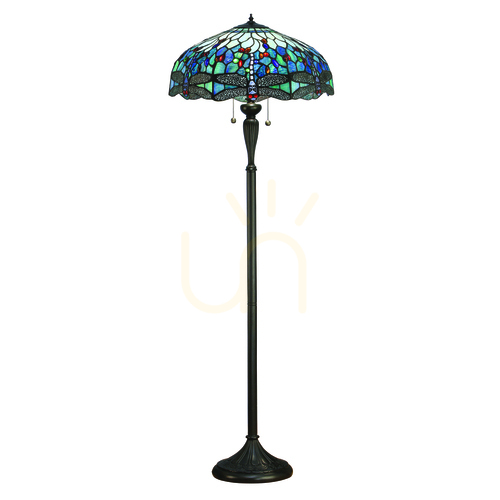 Verifica Lampă de podea Tiffany albastră Interiors Dragonfly 64069