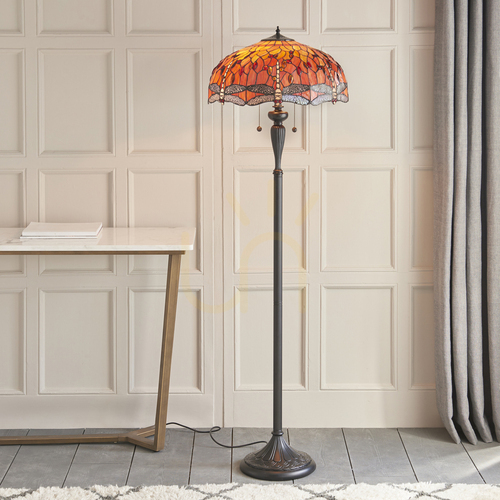 Verifica Lampă de podea Tiffany Dragonfly multicolor Interiors 64070