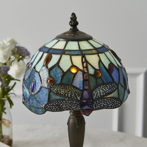 Lampă de masă Tiffany Dragonfly albastră Interiors 64088 small 4