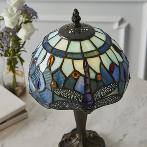 Lampă de masă Tiffany Dragonfly albastră Interiors 64088 small 5