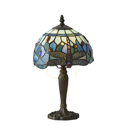 Verifica Lampă de masă Tiffany Dragonfly albastră Interiors 64088