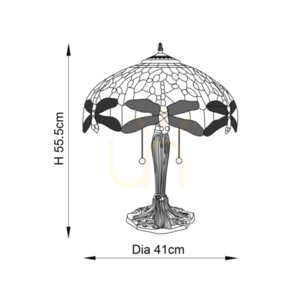 Lampă de masă Tiffany albastră Interiors Dragonfly 64089 small 1