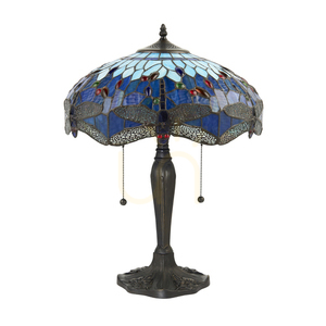 Lampă de masă Tiffany albastră Interiors Dragonfly 64089 small 7
