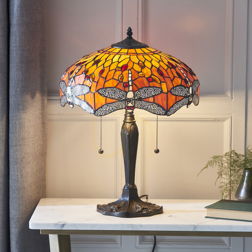 Verifica Dragonfly Tiffany lampă de masă Multicolor 64093 Interiors.
