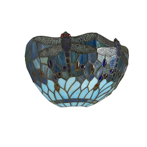 Lampă de perete Tiffany Dragonfly albastră Interiors 64102 small 1