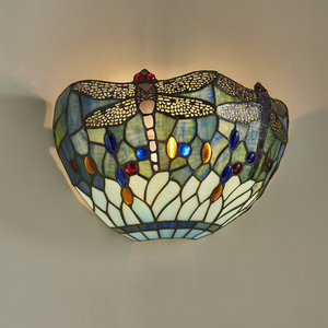 Lampă de perete Tiffany Dragonfly albastră Interiors 64102 small 3