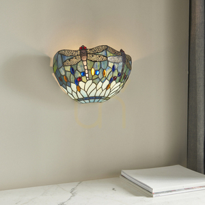 Lampă de perete Tiffany Dragonfly albastră Interiors 64102 small 4