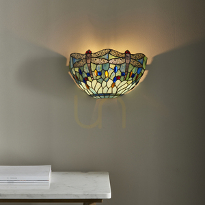 Lampă de perete Tiffany Dragonfly albastră Interiors 64102 small 5