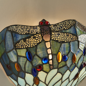 Lampă de perete Tiffany Dragonfly albastră Interiors 64102 small 6