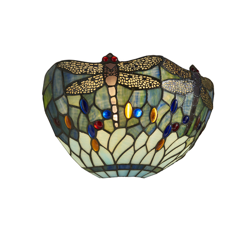 Verifica Lampă de perete Tiffany Dragonfly albastră Interiors 64102