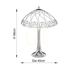 Lampă de masă Tiffany Interiors Hutchinson multicolor, sticlă și rășină, 40 cm, E27 small 2