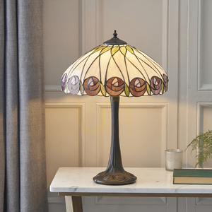 Lampă de masă Tiffany Interiors Hutchinson multicolor, sticlă și rășină, 40 cm, E27 small 3
