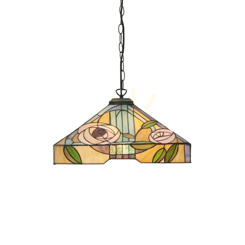 Verifica Pendul Tiffany Interiors Willow multicolor sticlă oțel 3 becuri 64384