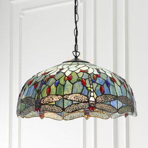 Lampă pendul Tiffany Dragonfly albastră Interiors 66148 small 4