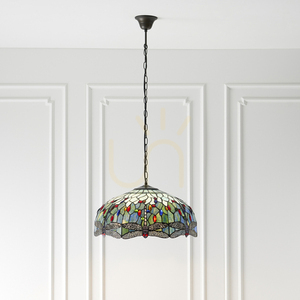 Lampă pendul Tiffany Dragonfly albastră Interiors 66148 small 5