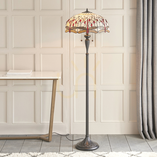 Verifica Lampă de podea Tiffany bej Interiors Dragonfly 70940, E27, 156 cm