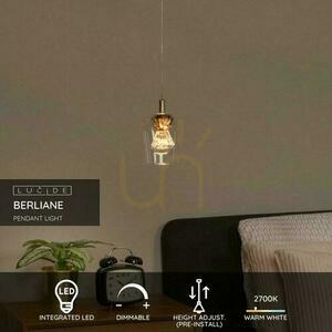 Lampă suspendată Lucide BERLIANE LED aurie 12 cm 00430/04/60 small 2