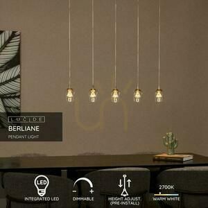 Lampă suspendată Lucide Berliane LED aurie 5 becuri 00430/20/60 small 2