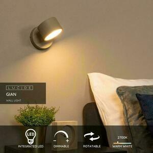 Aplică Lucide GIAN taupe metal LED 9W 200lm variator tactil 17 cm 44217/08/41 small 2