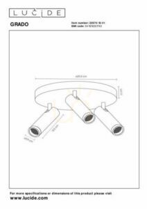 Plafon Lucide GRADO maro 3xMR11 aluminiu 25 cm 22974/13/41 small 4