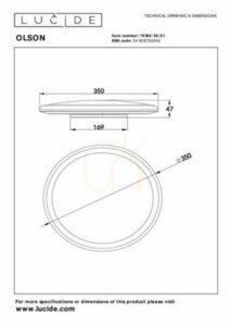 Plafonieră LED Lucide Olson alb 35 cm dimabilă 36W 79190/36/61 small 6