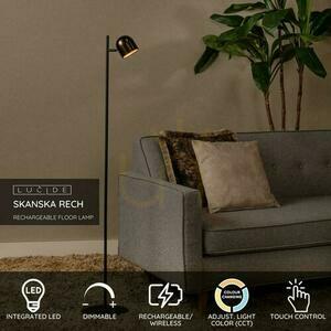 Lampă de podea reîncărcabilă Lucide SKANSKA RECH LED 3 W, cafeniu, IP44, 137 cm small 2