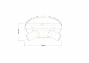 Plafonieră Zuma Line VIENNA CL231045, negru-auriu, inel LED și două spoturi small 1
